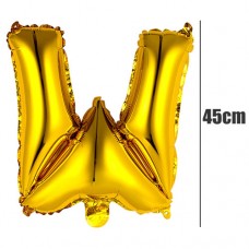 Balão Metalizado Ouro Letra W 45cm